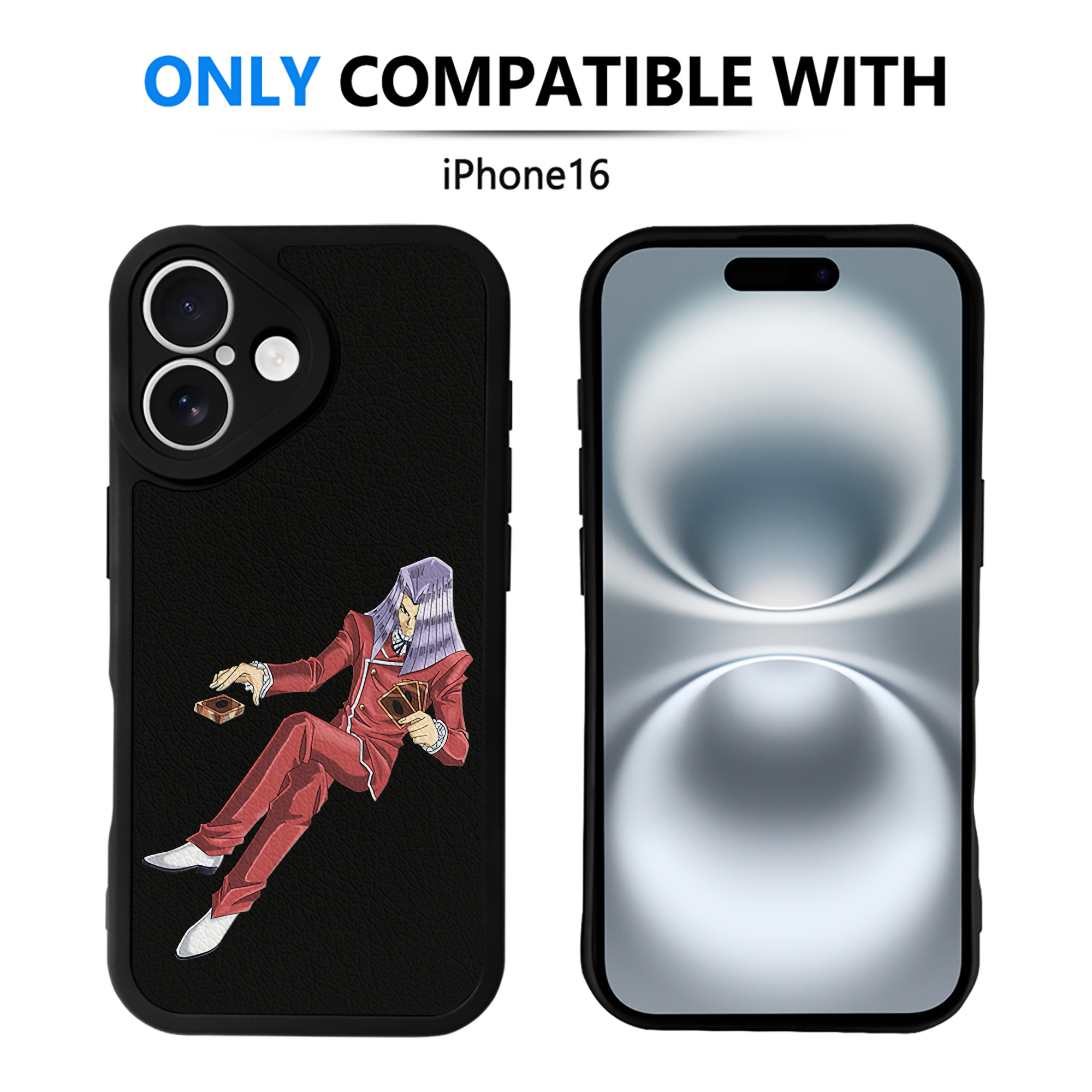 遊☆戯☆王 Yu-Gi-Oh! 【iPhone 16シリーズ対応】シリコンスマホケース（レザー調） 材質：シリコン